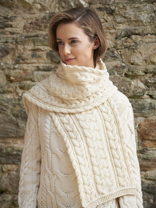 CHUNKY CABLE KNIT SCARF X4855