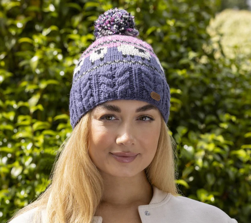 Aran Cable Sheep Bobble Hat