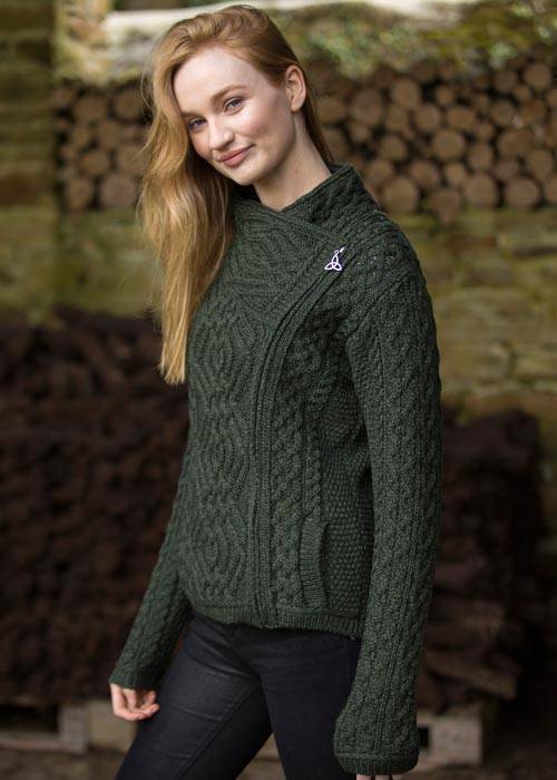 CABLE KNIT SIDE ZIP JACKET Z4630