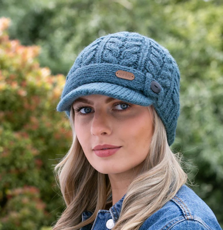 Unisex Aran Cable Peak