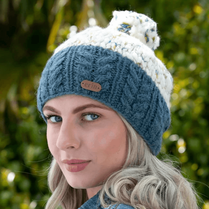 Flecked Uneven Wool Bobble Hat