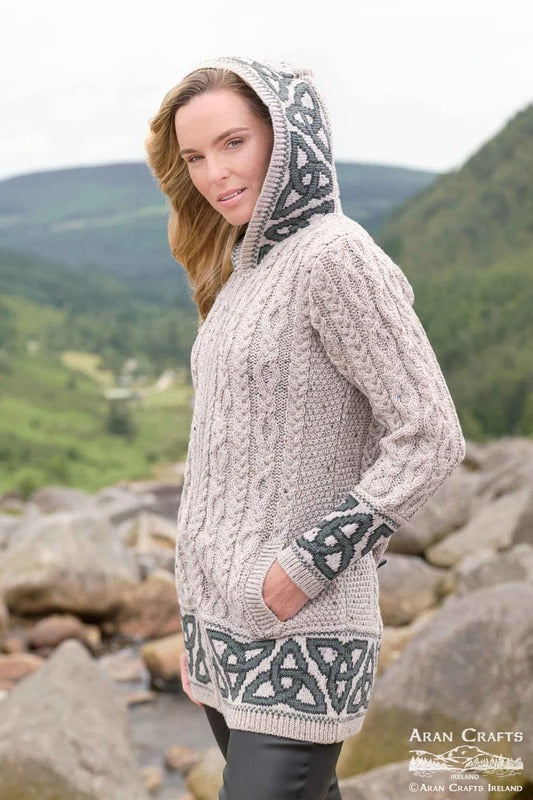 CELTIC JACQUARD HOODED COAT HD5464