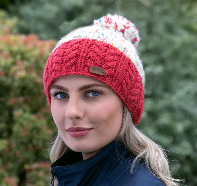 Flecked Uneven Wool Bobble Hat