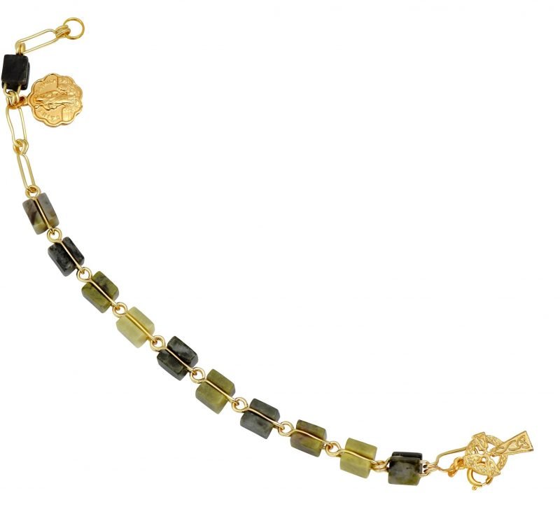 CONNEMARA MARBLE ROSARY BRACELET SINGLE DECADE BEADS