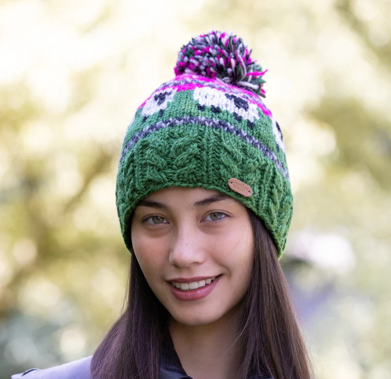 Aran Cable Sheep Bobble Hat
