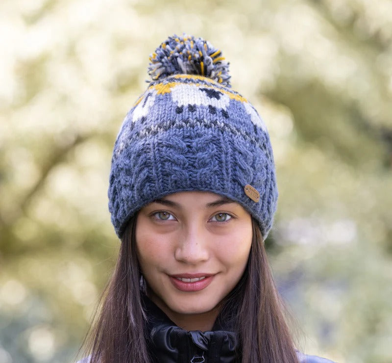 Aran Cable Sheep Bobble Hat