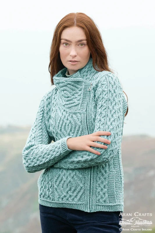 CABLE KNIT SIDE ZIP JACKET Z4630