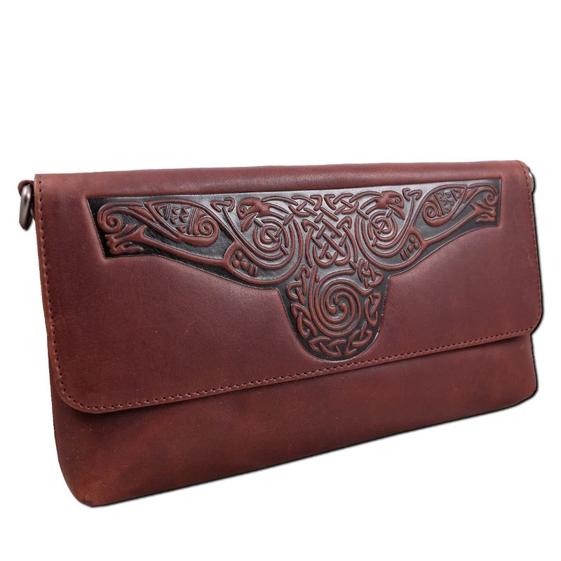 Leather Celtic Clutch Bag