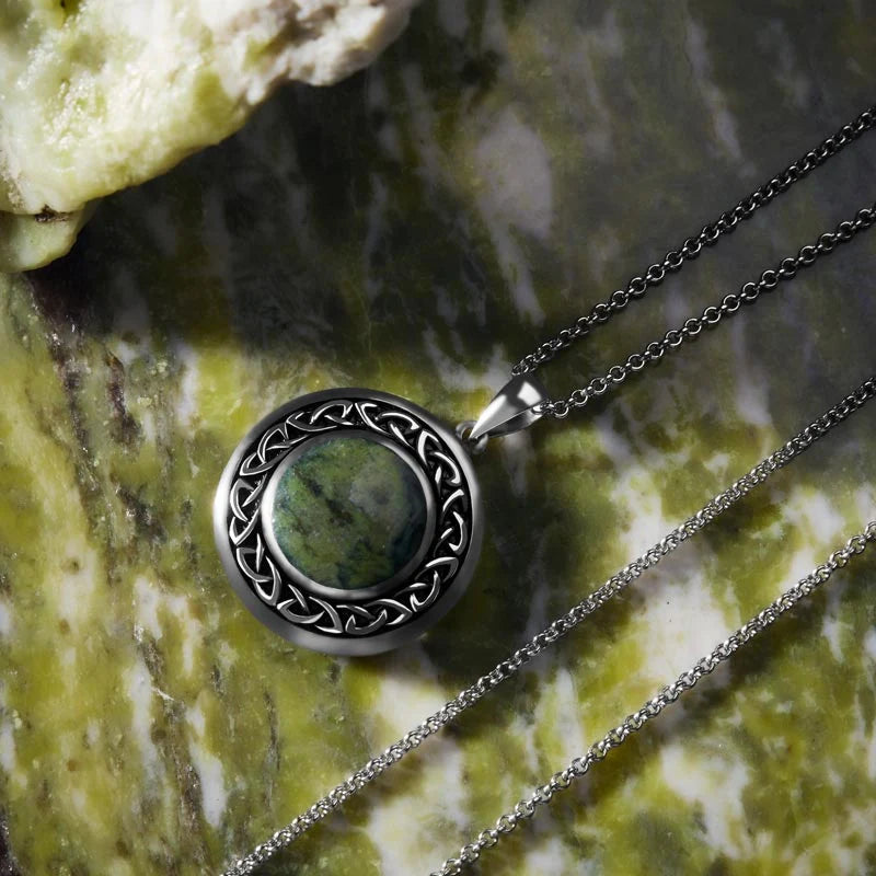 Connemara Marble Round Celtic Pendant
