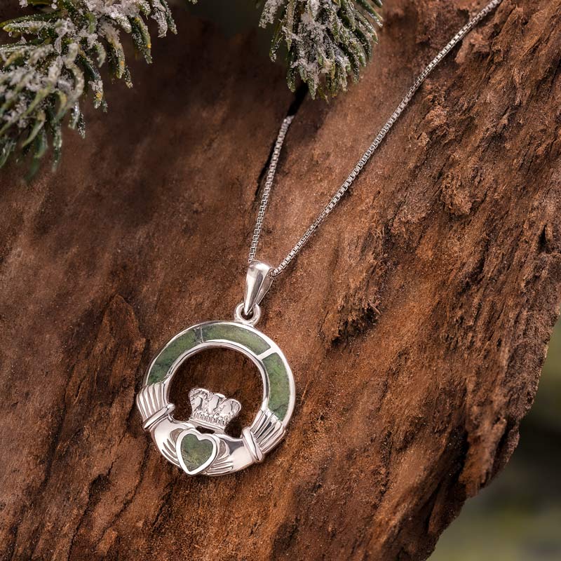 Connemara Marble Claddagh Pendant