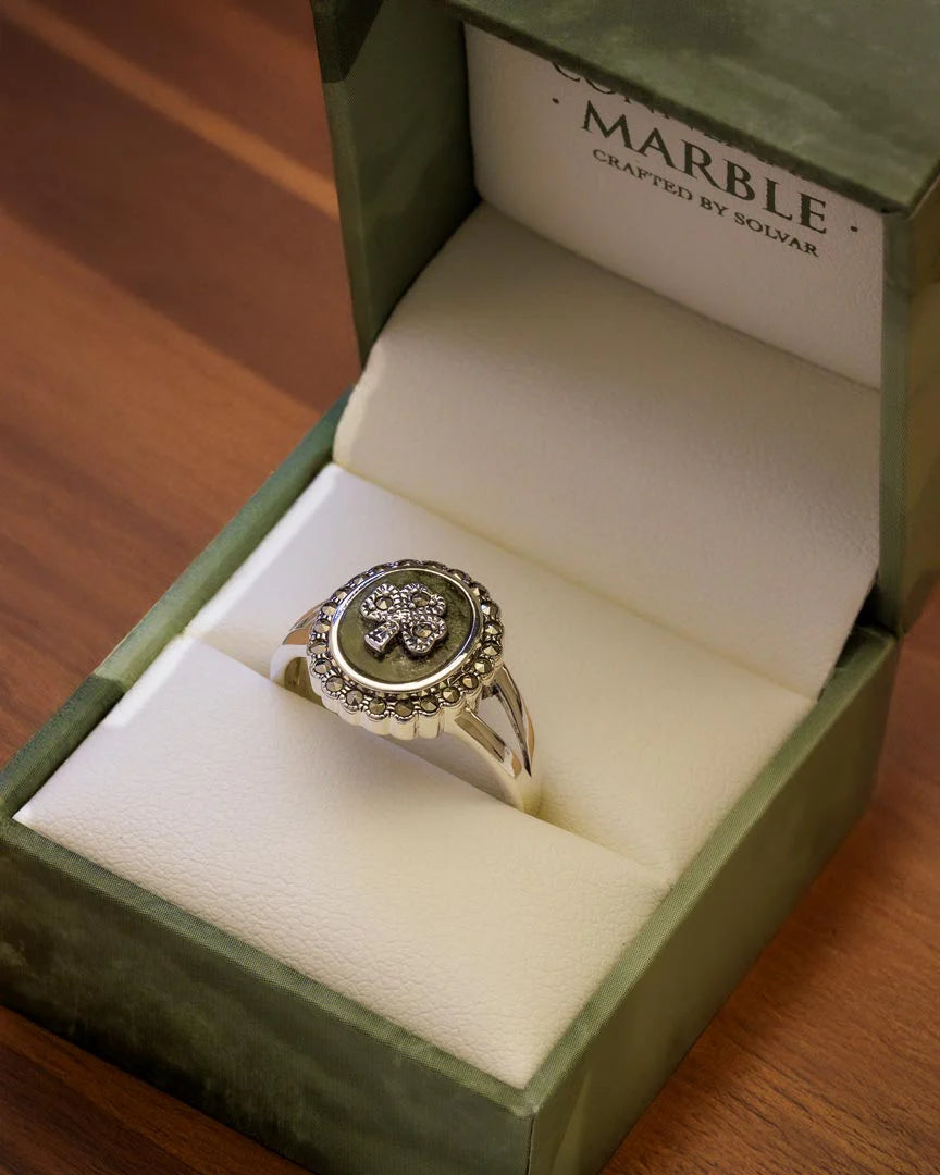 Connemara Marble Shamrock Ring