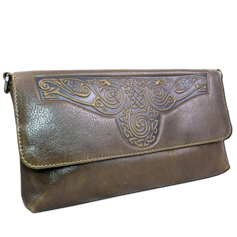 Leather Celtic Clutch Bag