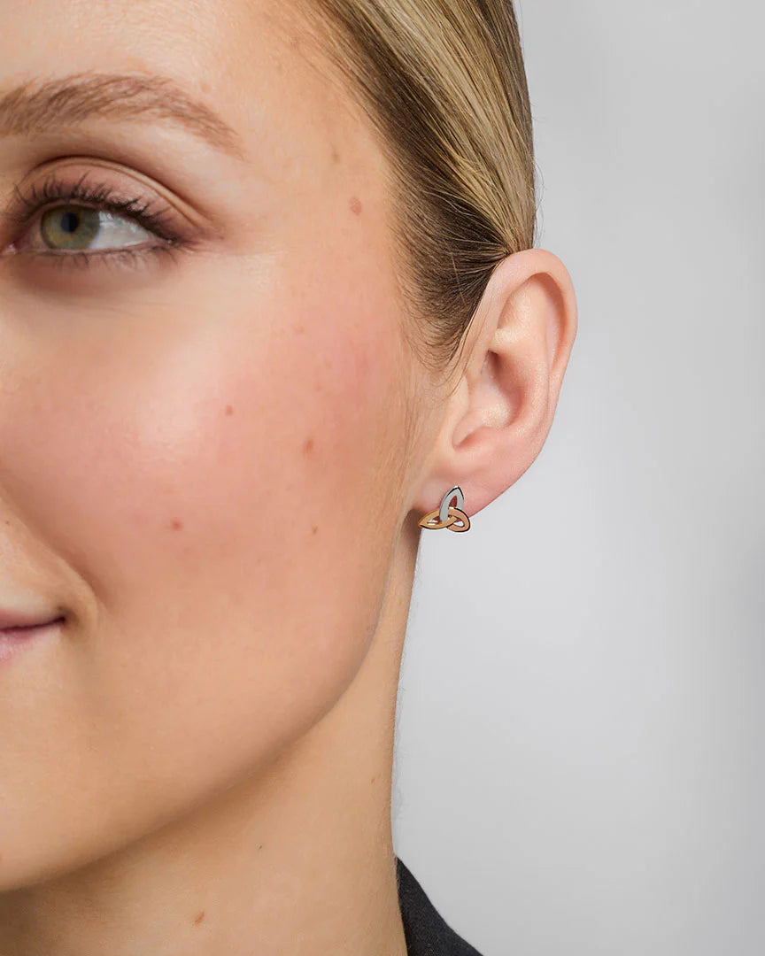 14K Multi Gold Colour Trinity Knot Stud Earrings