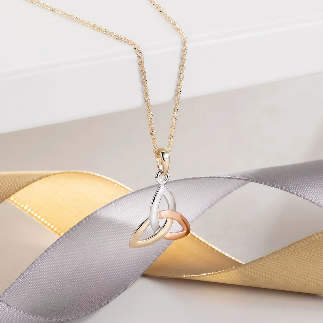 14K Multi Colour Gold Trinity Knot Pendant