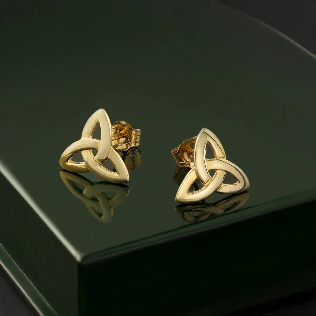 10K Gold Trinity Knot Stud Earrings
