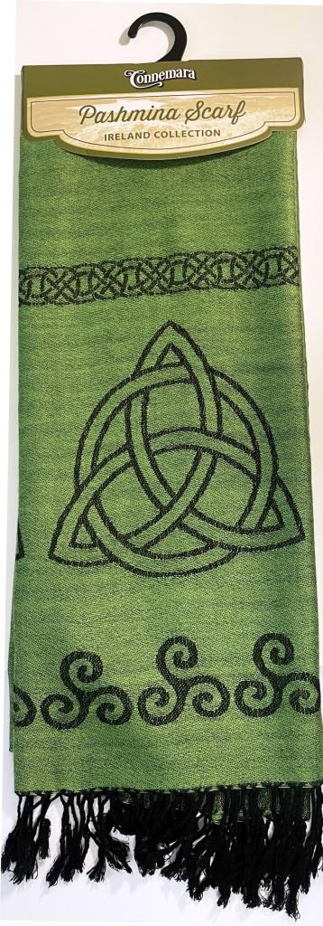 GREEN TRINITY ICON PASHMINA SCARF