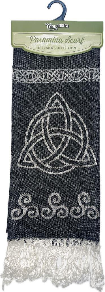 CHARCOAL TRINITY ICON PASHMINA SCARF
