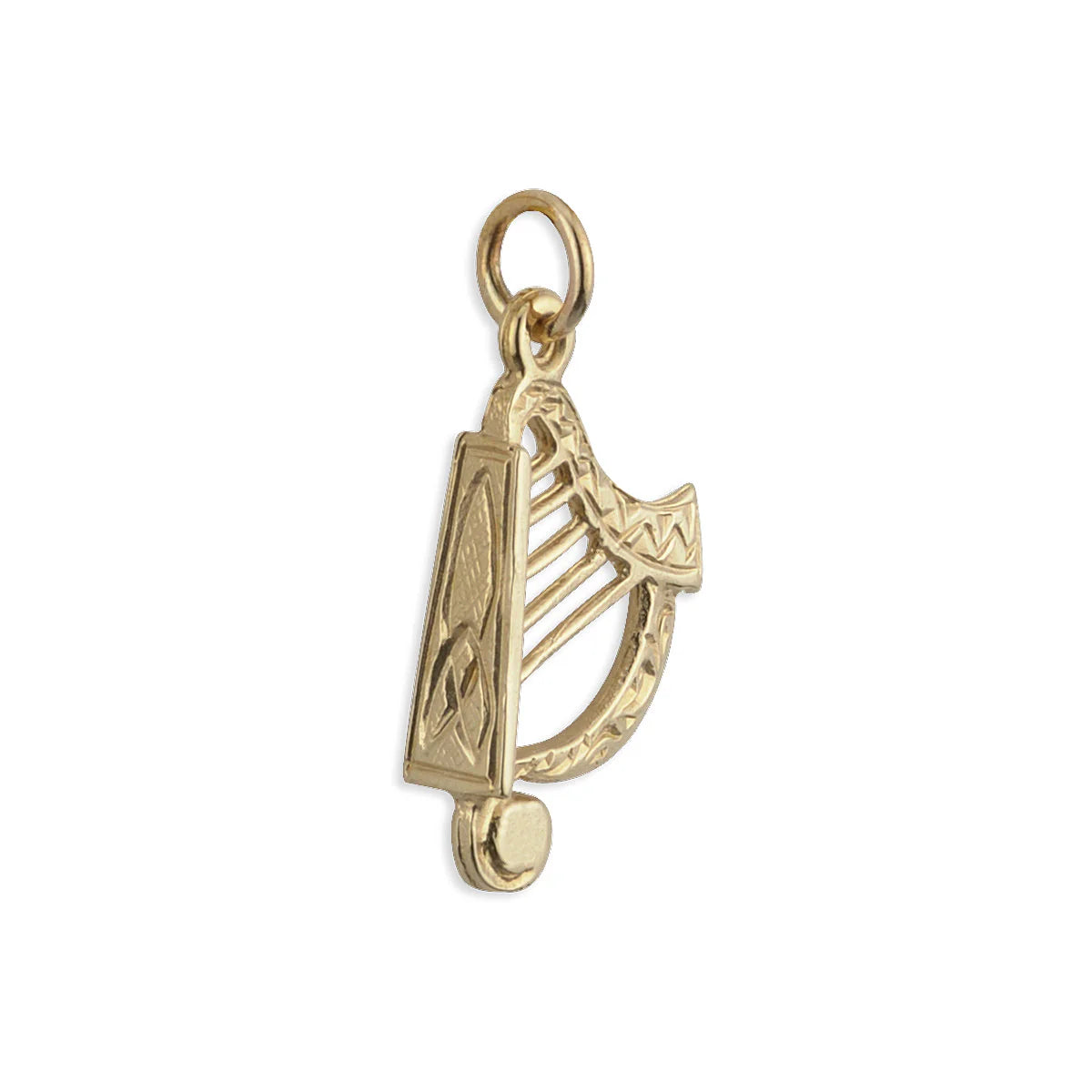 14K Gold Small Irish Harp Charm