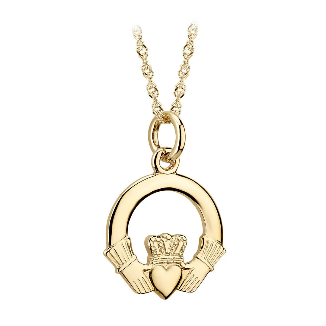 14K Gold Small Claddagh Charm ( Necklace Not Included)