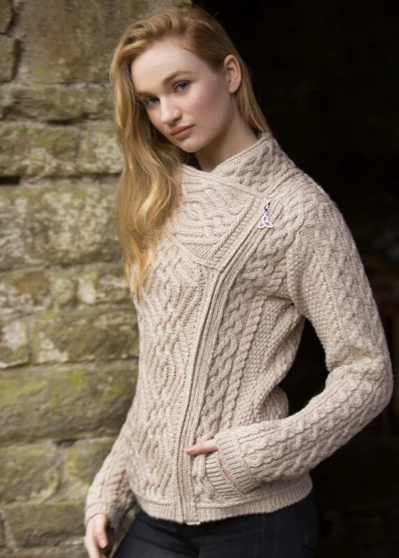 CABLE KNIT SIDE ZIP JACKET Z4630