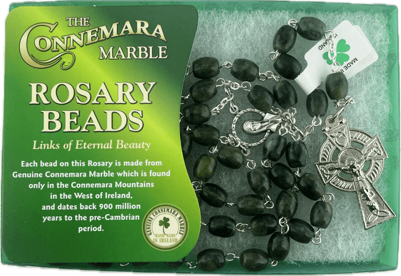 CONNEMARA MARBLE FULL ROSARY WITH OVAL BEADS