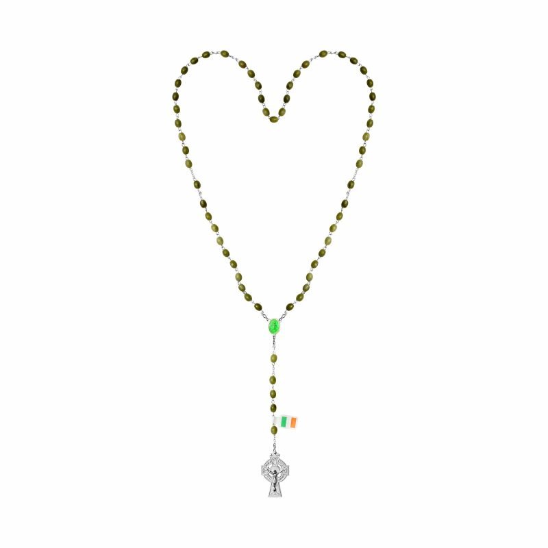 CONNEMARA MARBLE FULL ROSARY WITH OVAL BEADS