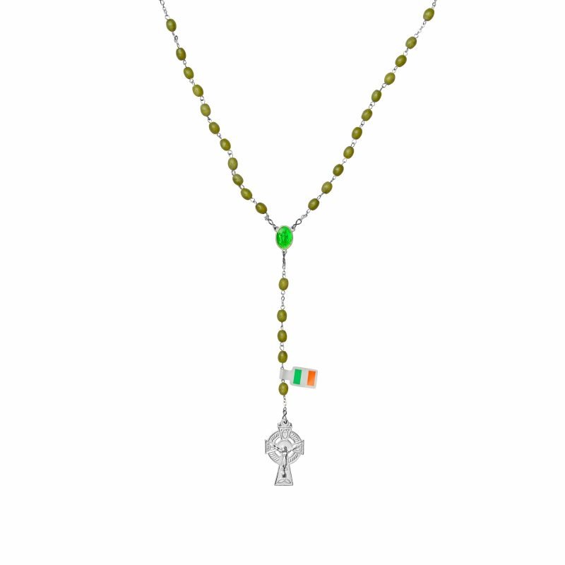 CONNEMARA MARBLE FULL ROSARY WITH OVAL BEADS