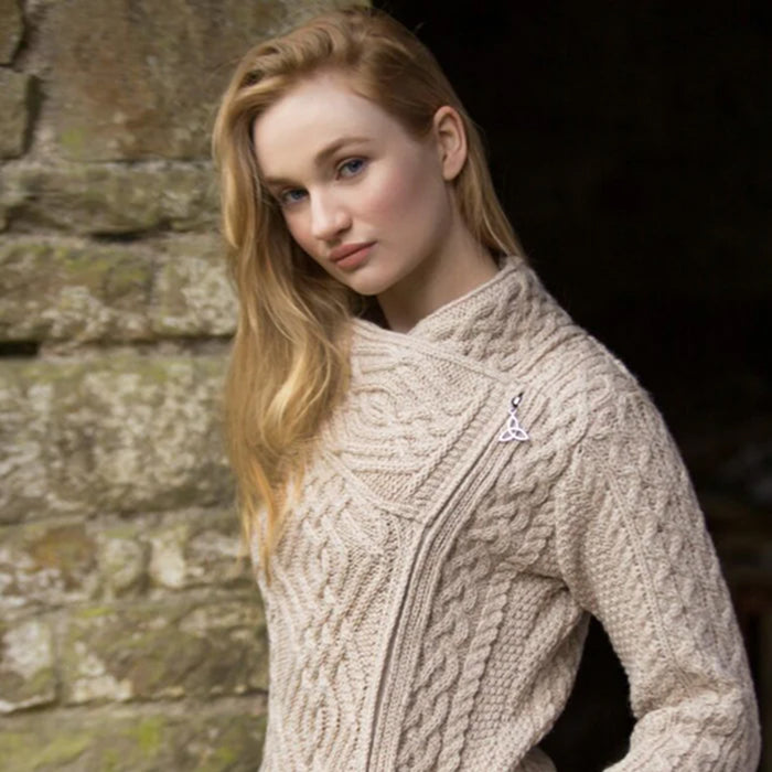 CABLE KNIT SIDE ZIP JACKET Z4630