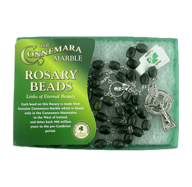 CONNEMARA MARBLE FULL ROSARY WITH OVAL BEADS