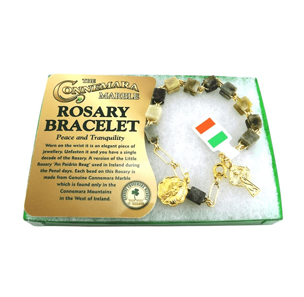 CONNEMARA MARBLE ROSARY BRACELET SINGLE DECADE BEADS