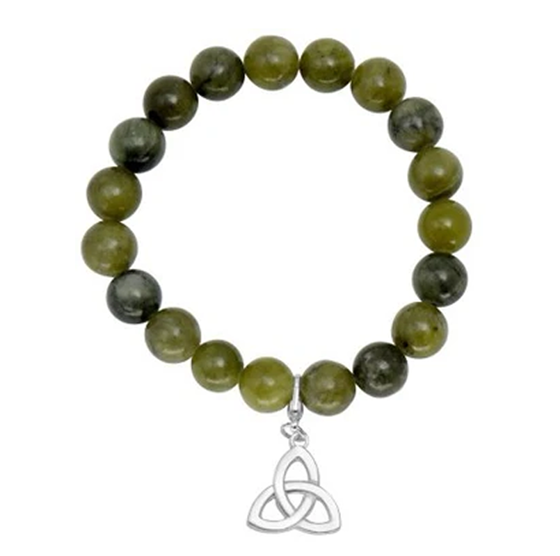 CONNEMARA MARBLE TRINITY KNOT CHARM BRACELET