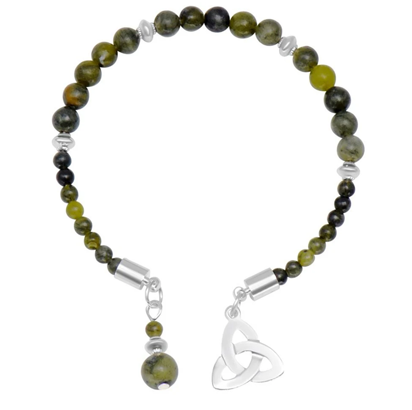 CONNEMARA MARBLE TRINITY KNOT CHARM HORSESHOE STYLE BRACELET