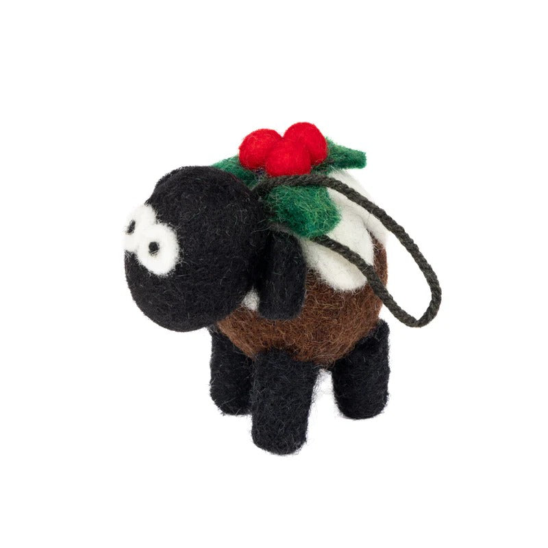 Felt Sheep w/Mountain Blackface Pudding Mini (Hanging)