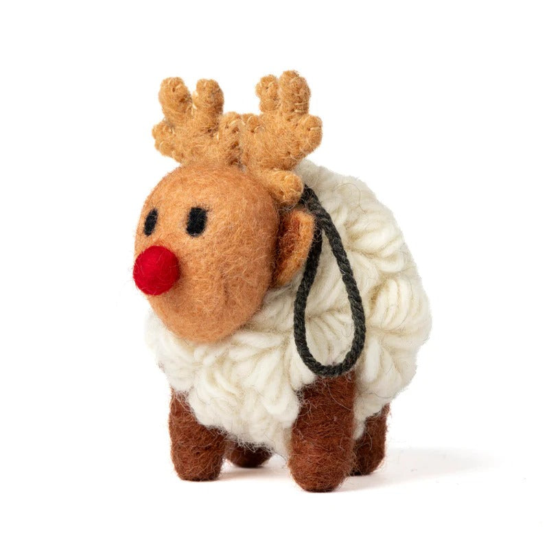 Felt Sheep Reindeer Small (Hanging)