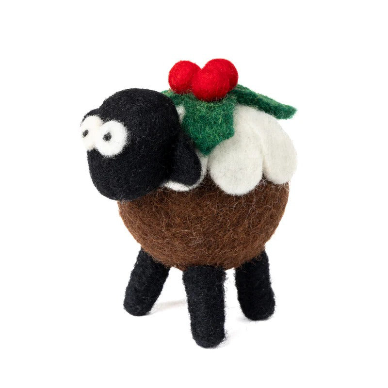 Felt Sheep w/Mountain Blackface Pudding Medium