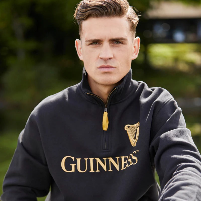 Guinness Black Emblem 1/4 Zip Sweatshirt