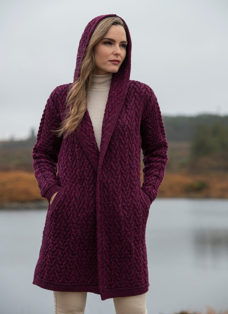 SHAWL COLLAR HOODED CARDIGAN HD4872