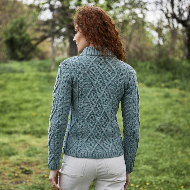 Ladies Aran Cable Knit Sweater