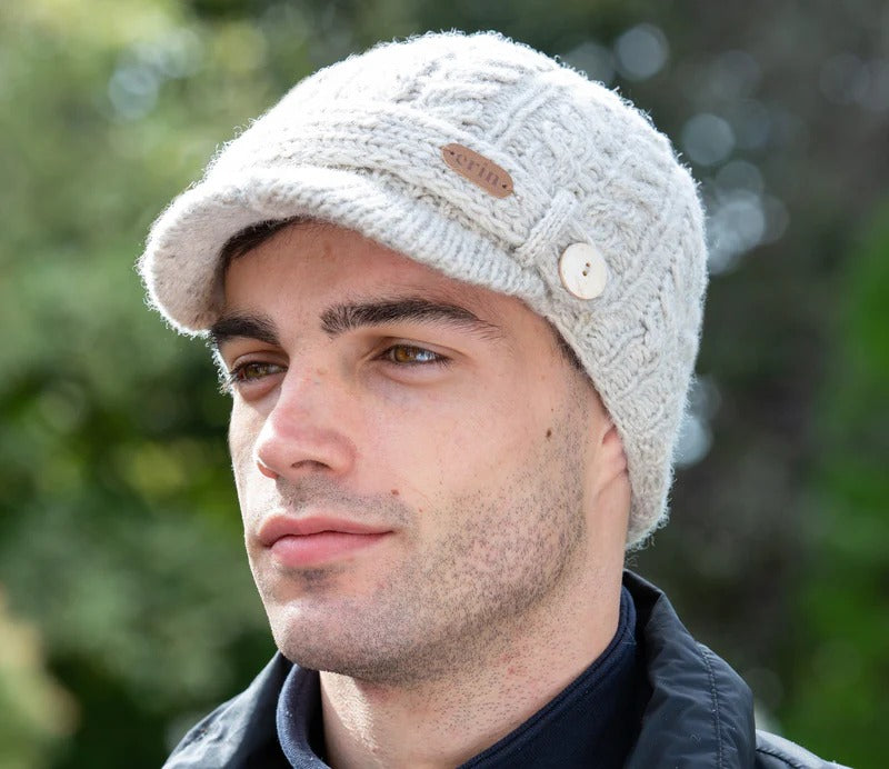 Unisex Aran Cable Peak