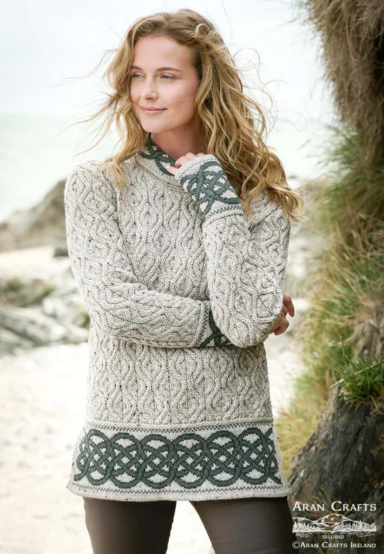 JACQUARD COWL NECK SWEATER R5337