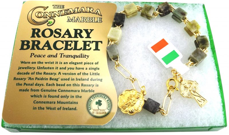 CONNEMARA MARBLE ROSARY BRACELET SINGLE DECADE BEADS