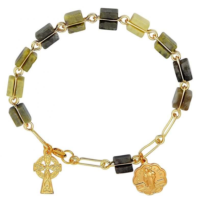 CONNEMARA MARBLE ROSARY BRACELET SINGLE DECADE BEADS
