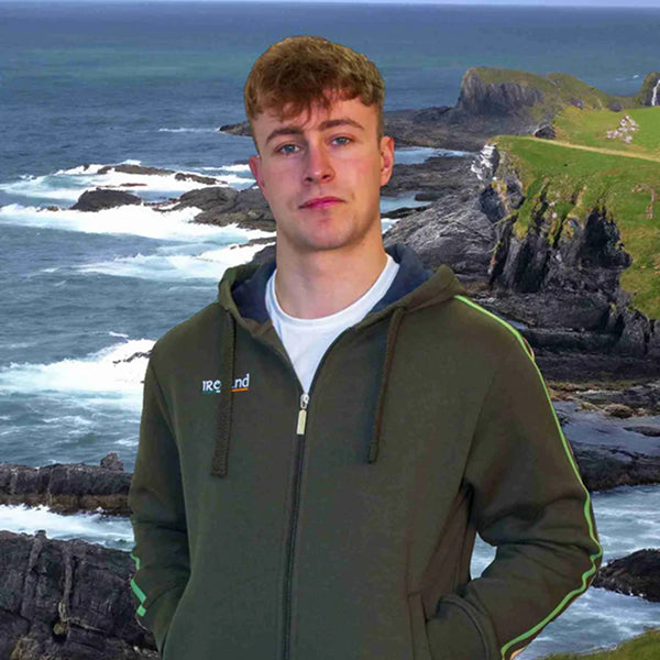 Retro Irish Unisex 300gsm Full Zip Hooded Sweat.