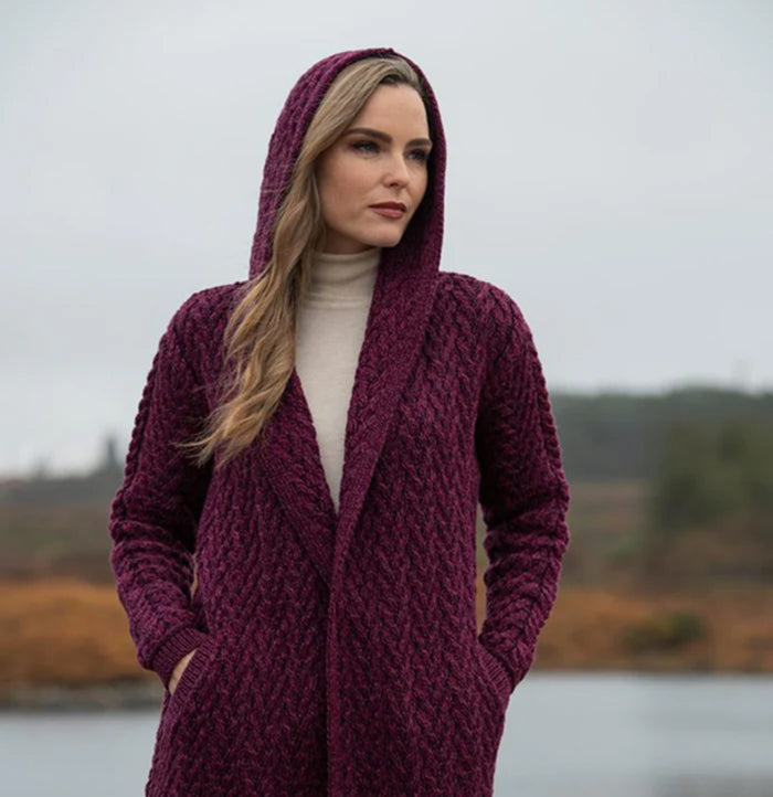 SHAWL COLLAR HOODED CARDIGAN HD4872