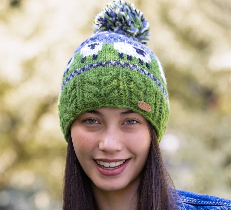 Aran Cable Sheep Bobble Hat