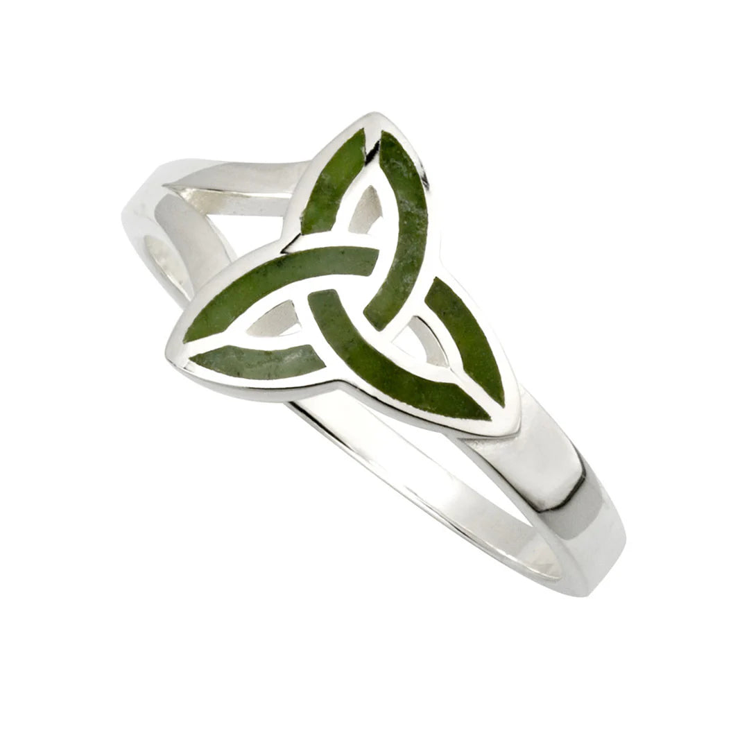 Connemara Marble Trinity Knot Ring