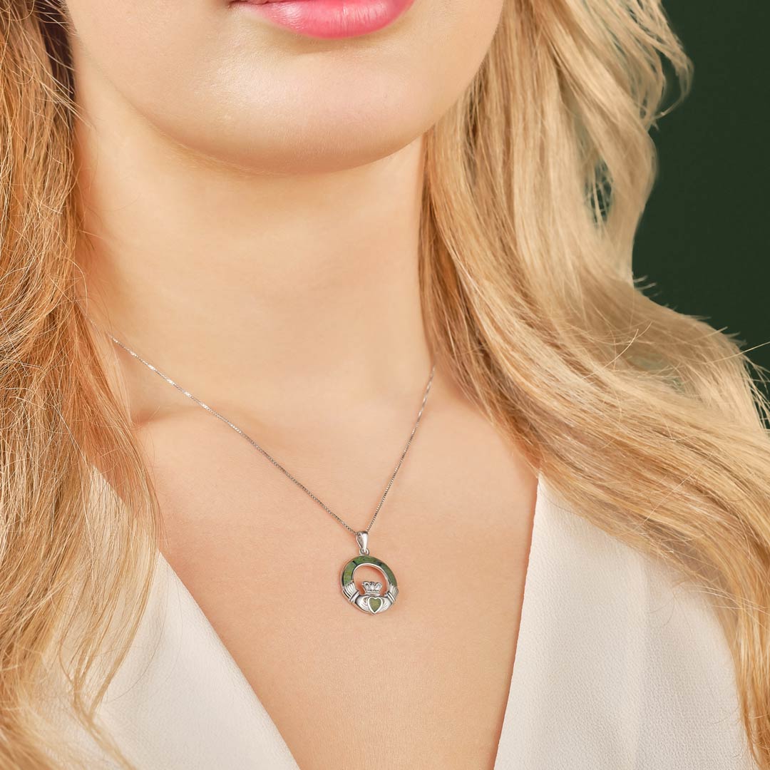 Connemara Marble Claddagh Pendant