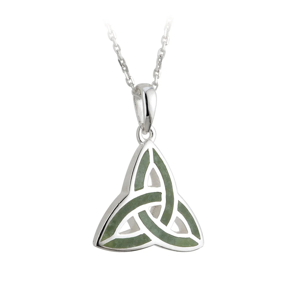 Silver Connemara Marble Trinity Knot Pendant