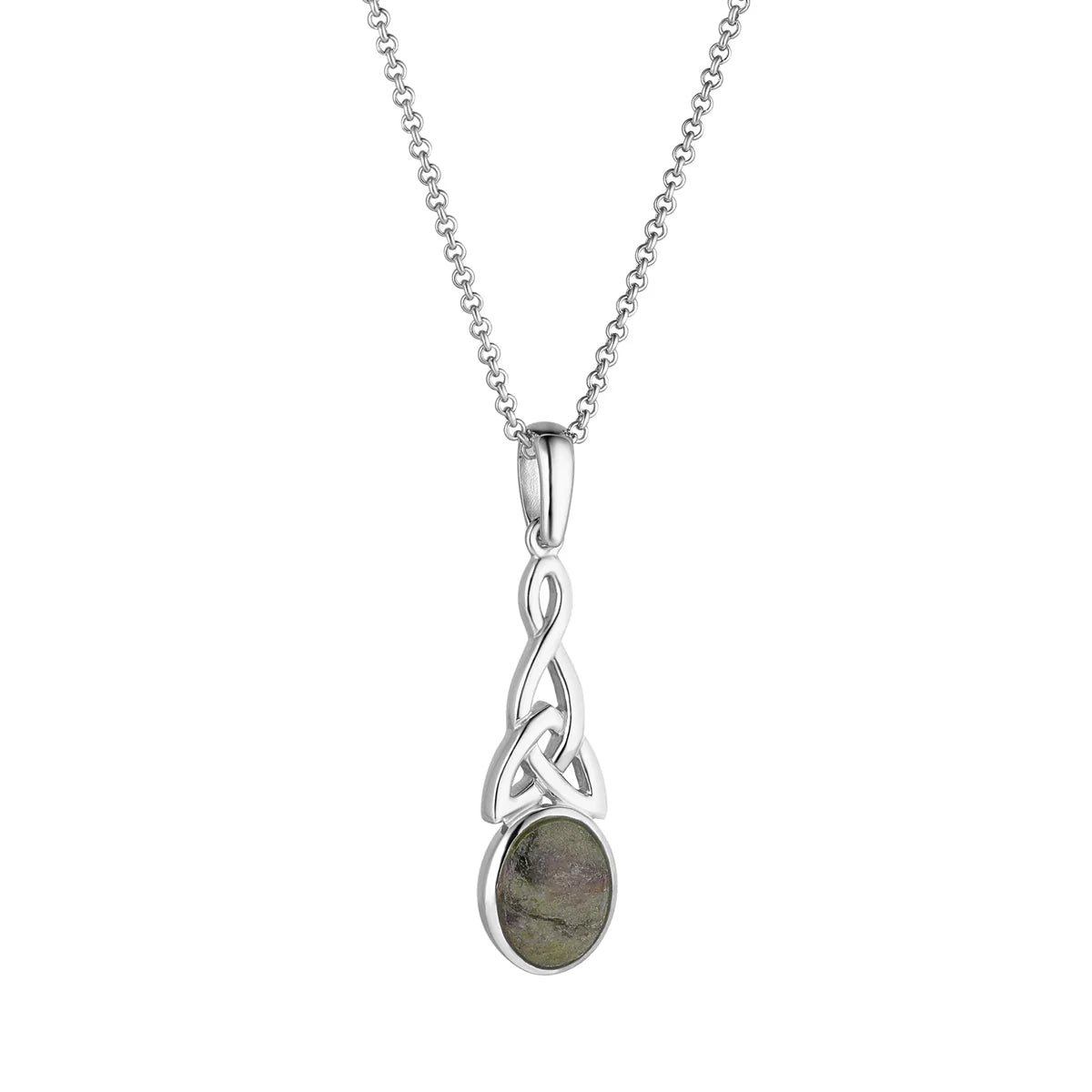 Connemara Marble Long Celtic Knot Pendant