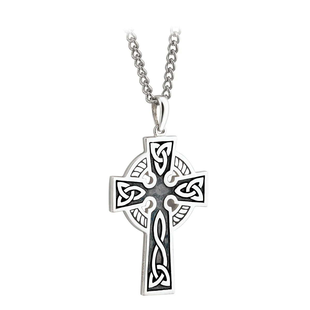 Double Sided Oxidised Silver Celtic Cross